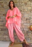 Nonni Gingham Shelby Barrel Pant Sherbet Coral